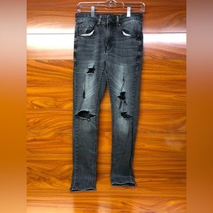 Men's Waimea Distressed Black Skinny Fit Jeans 29x32